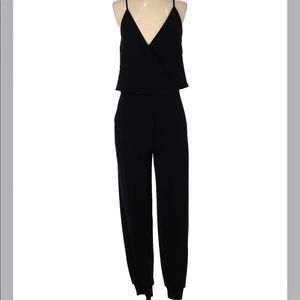 Theory sleeveless wrap jumpsuit, black. Size 00.